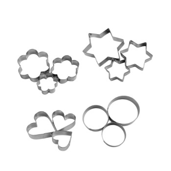 12 Adet Paslanmaz Çelik Kurabiye Kalıbı Seti 