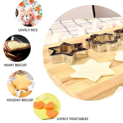 12 Adet Paslanmaz Çelik Kurabiye Kalıbı Seti 