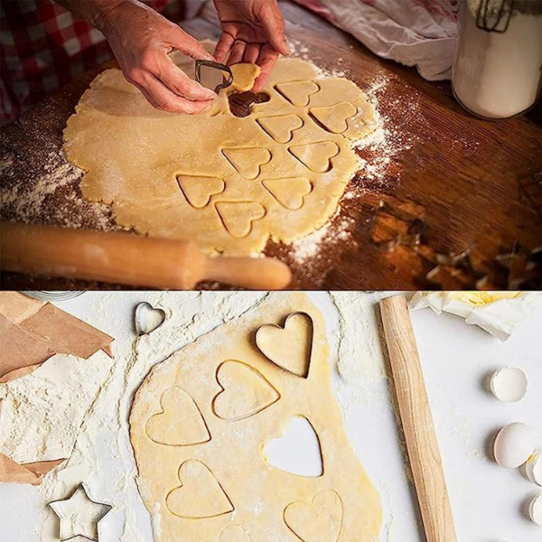 12 Adet Paslanmaz Çelik Kurabiye Kalıbı Seti 