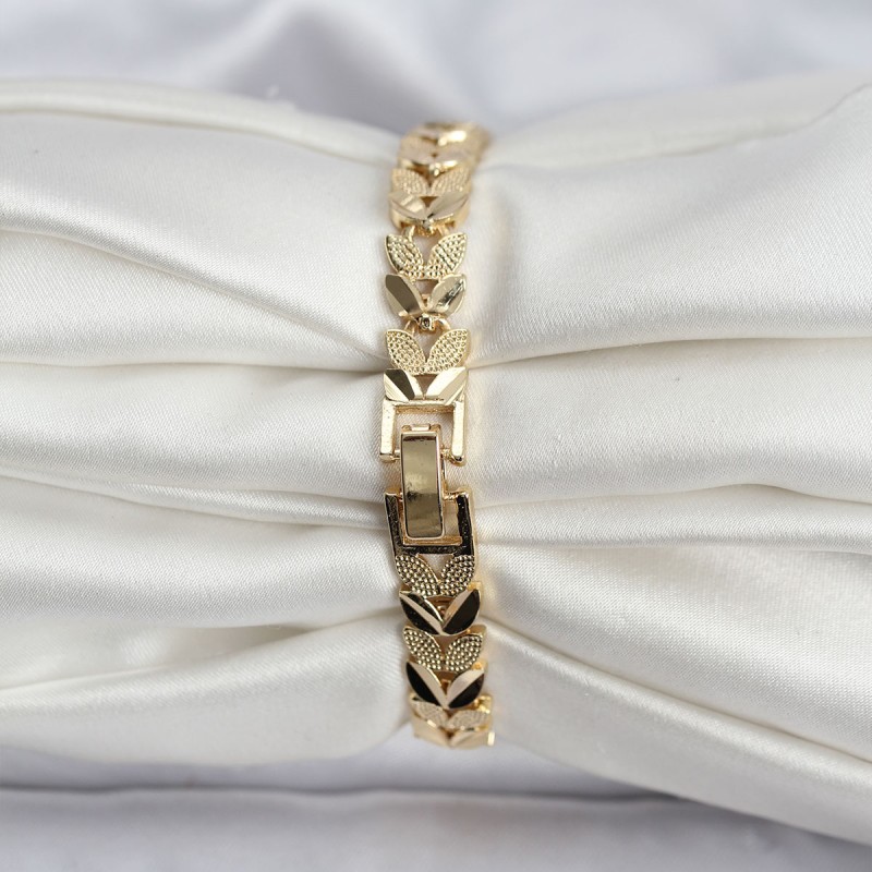 14K Gold Renk Kaplama Başak Model CM Kadın Bileklik