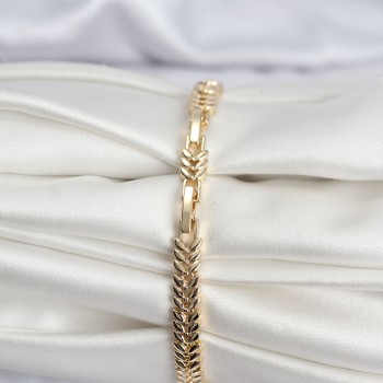 14K Gold Renk Kaplama Başak Model Zirkon Taşlı CM Kadın Bileklik