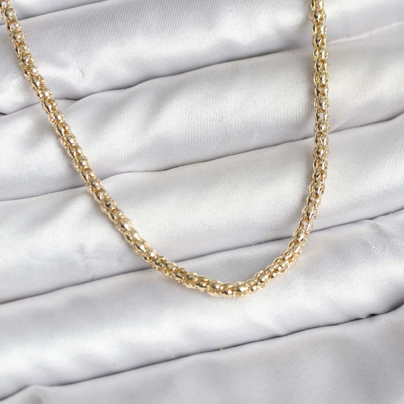 14K Gold Renk Kaplama Boru Zincir Model CM Kadın Kolye