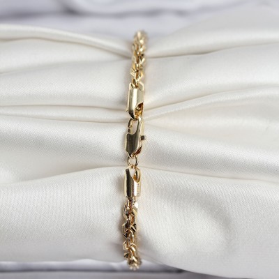 14K Gold Renk Kaplama Burgu Zincir Model CM Kadın Bileklik