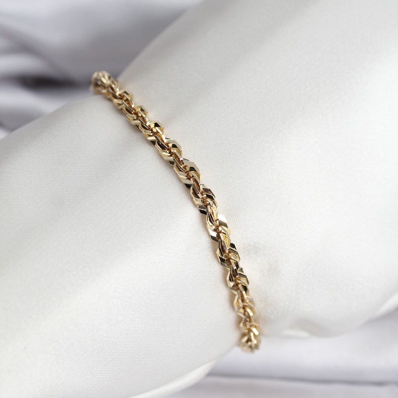 14K Gold Renk Kaplama Burgu Zincir Model CM Kadın Bileklik