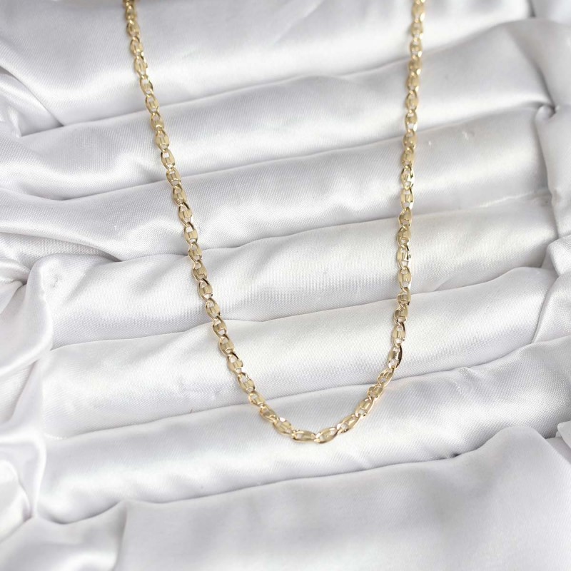 14K Gold Renk Kaplama Ezme Plaka Model CM Kadın Kolye