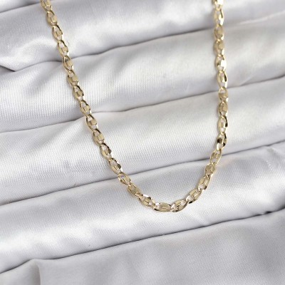 14K Gold Renk Kaplama Ezme Plaka Model CM Kadın Kolye