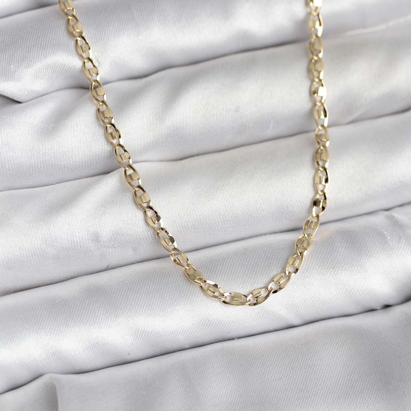 14K Gold Renk Kaplama Ezme Plaka Model CM Kadın Kolye