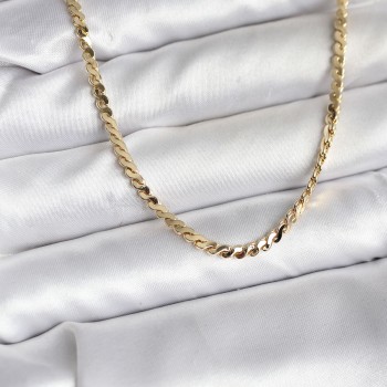 14K Gold Renk Kaplama Ezme Yılan Zincir Model CM Kadın Kolye