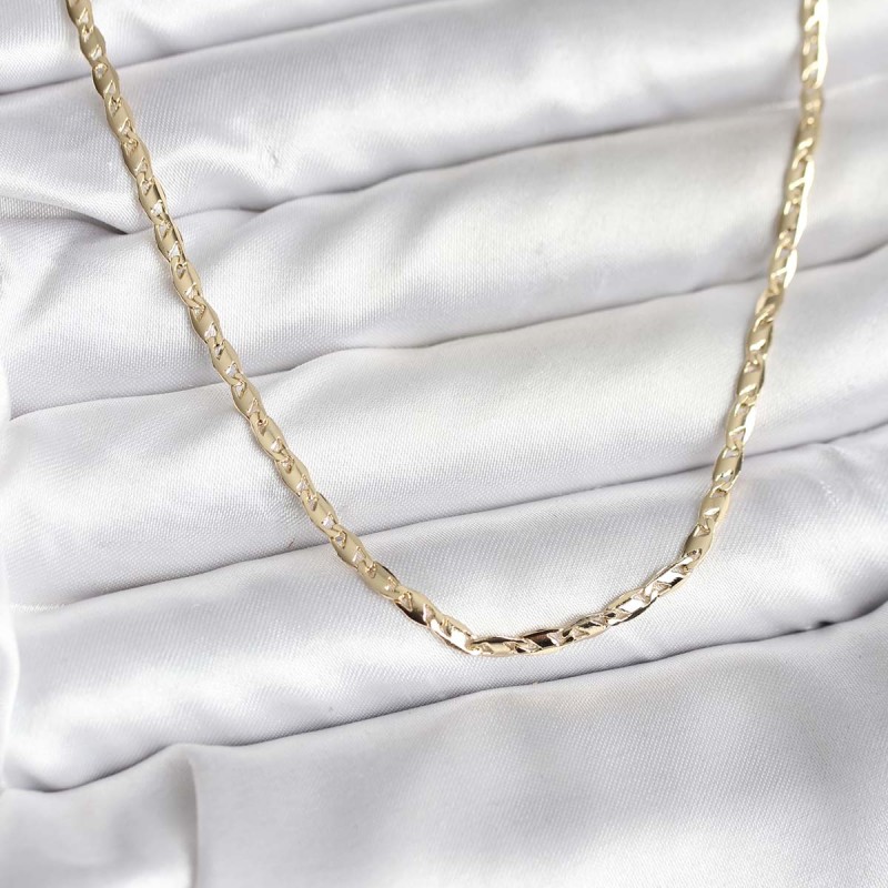 14K Gold Renk Kaplama Ezme Zincir Model CM Kadın Kolye