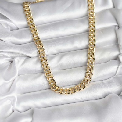 14K Gold Renk Kaplama Kalın Zincir Model CM Kadın Kolye