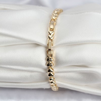 14K Gold Renk Kaplama Kalp Model CM Kadın Bileklik