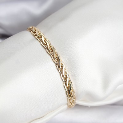 14K Gold Renk Kaplama Lazer Zincir Model CM Kadın Bileklik