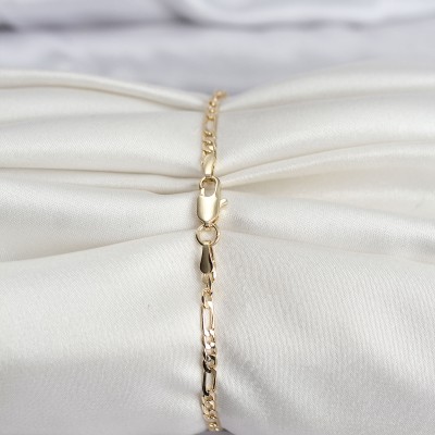 14K Gold Renk Kaplama Minimal Zincir Model CM Kadın Bileklik