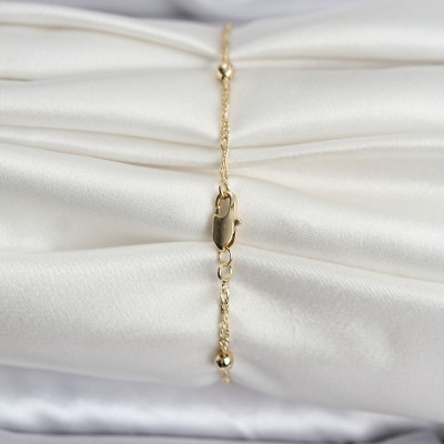 14K Gold Renk Kaplama Topçuklu Model CM Kadın Bileklik