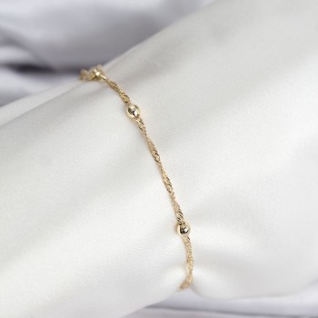 14K Gold Renk Kaplama Topçuklu Model CM Kadın Bileklik