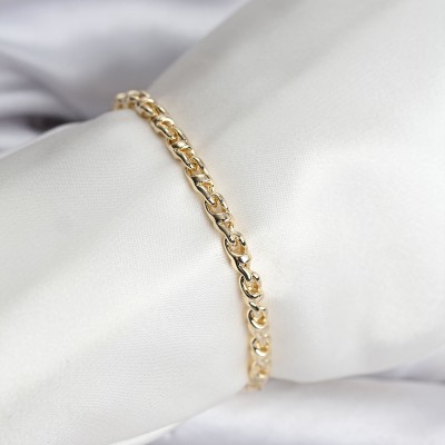 14K Gold Renk Kaplama Zincir Model Kadın CM Bileklik