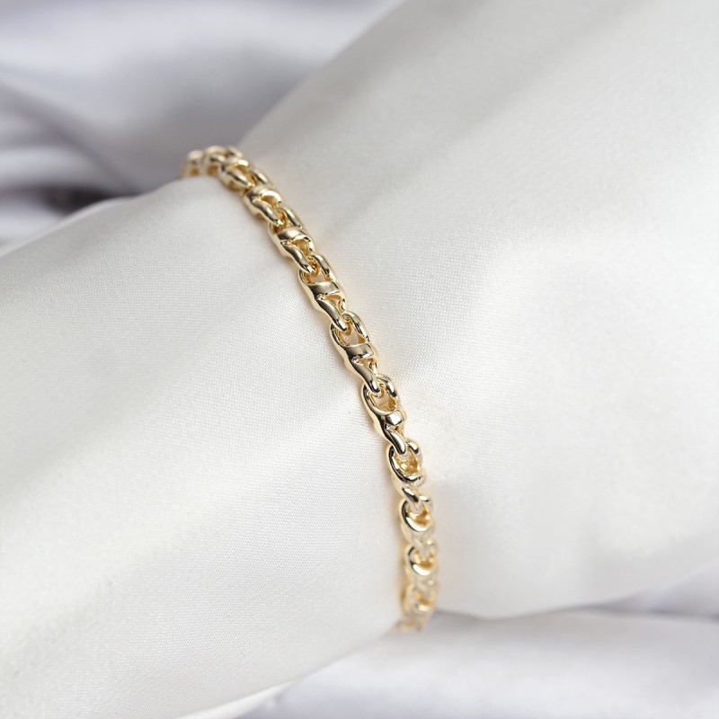 14K Gold Renk Kaplama Zincir Model Kadın CM Bileklik