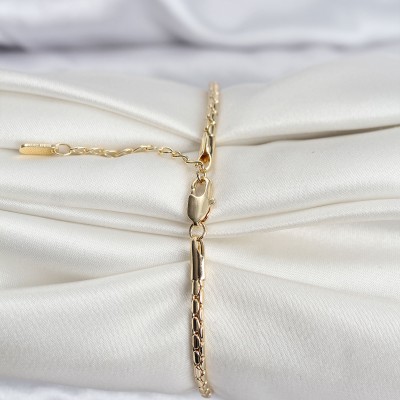 14K Gold Renk Kaplama Zincirli Model CM Kadın Bileklik