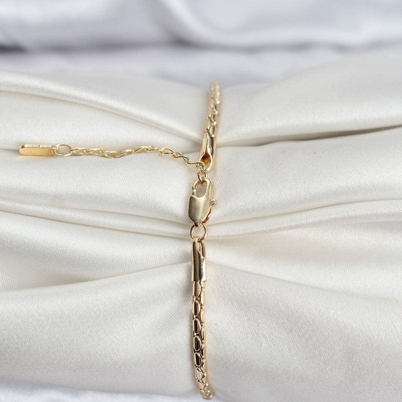 14K Gold Renk Kaplama Zincirli Model CM Kadın Bileklik