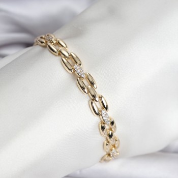 14K Gold Renk Kaplama Zirkon Taşlı Model CM Kadın Bileklik