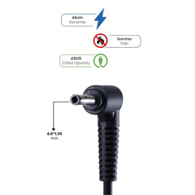 19V 3.42A 4.0 * 1.35mm 65W ASUS İçin Laptop Adaptör