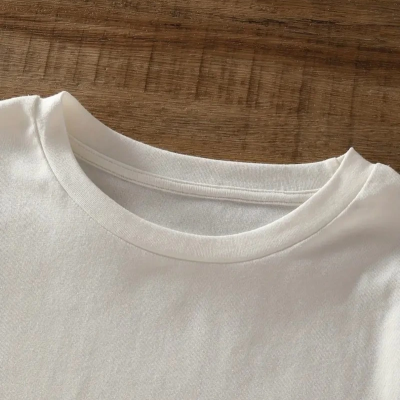 20/1 Penye Compack Ayı Baskılı Oversize Bisiklet Yaka Kısa Kol T-shirt - Beyaz -