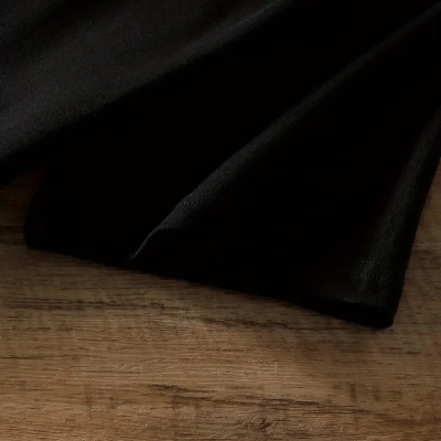 20/1 Penye Compack Ayı Baskılı Oversize Bisiklet Yaka Kısa Kol T-shirt - Siyah -