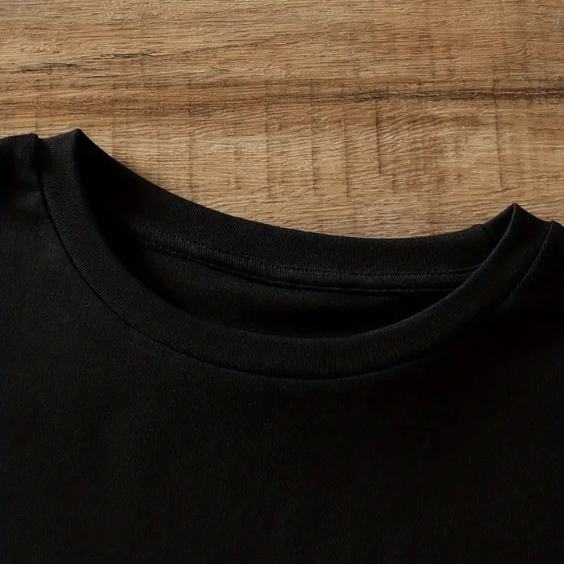 20/1 Penye Compack Ayı Baskılı Oversize Bisiklet Yaka Kısa Kol T-shirt - Siyah -