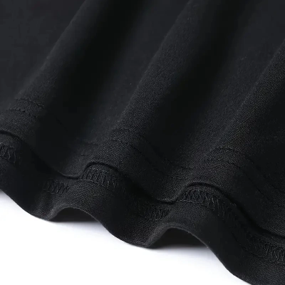 20/1 Penye Compack Baskılı Oversize Bisiklet Yaka Kısa Kol T-shirt - Siyah -