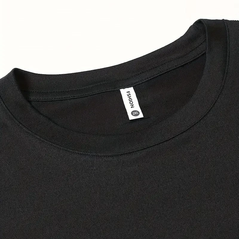 20/1 Penye Compack Baskılı Oversize Bisiklet Yaka Kısa Kol T-shirt - Siyah -