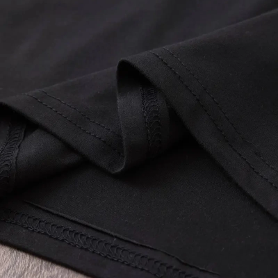 20/1 Penye Compack Baskılı Oversize Bisiklet Yaka m Kısa Kol Yazlık T-shirt - Siyah -