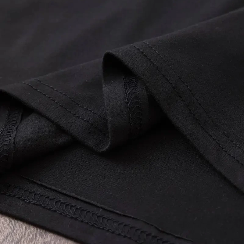 20/1 Penye Compack Baskılı Oversize Bisiklet Yaka m Kısa Kol Yazlık T-shirt - Siyah -