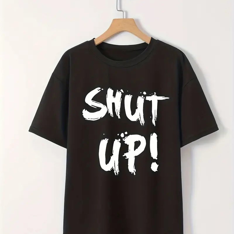 20/1 Penye Compack Baskılı Oversize Bisiklet Yaka m Kısa Kol Yazlık T-shirt - Siyah -