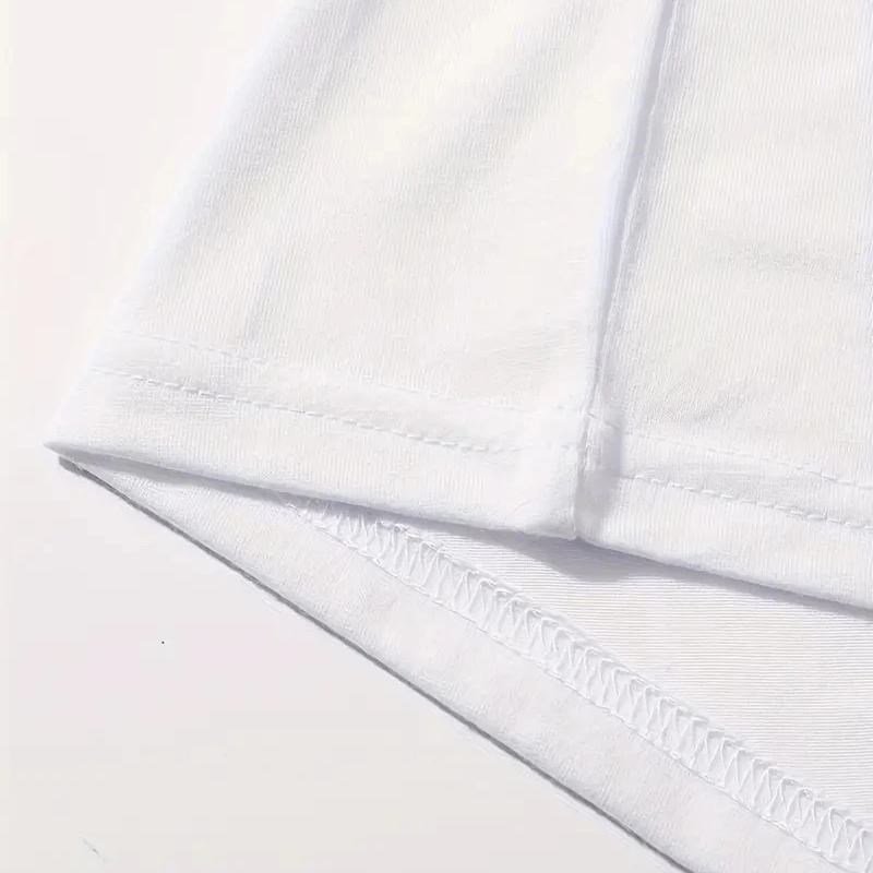 20/1 Penye Compack Baskılı Oversize Kahve Desenli   Kısa Kol T-shirt - Beyaz -