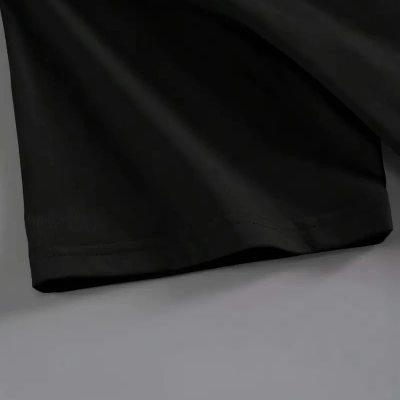 20/1 Penye Compack Baskılı Oversize Kahve Desenli   Kısa Kol Yazlık T-shirt - Siyah -