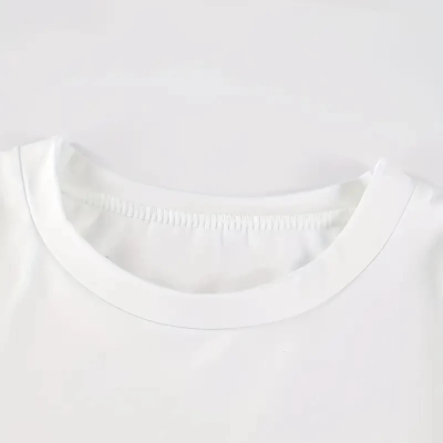 20/1 Penye Compack Baskılı Oversize Kısa Kol Bisiklet Yaka T-shirt - Beyaz -