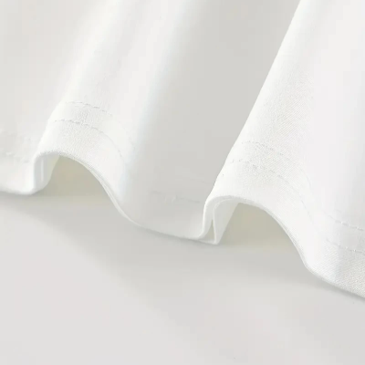 20/1 Penye Compack Baskılı Oversize Kısa Kol Bisiklet Yaka T-shirt - Beyaz -