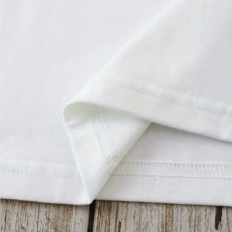 20/1 Penye Compack Dark Angel Baskılı Oversize Kısa Kol Yazlık T-shirt- Beyaz -