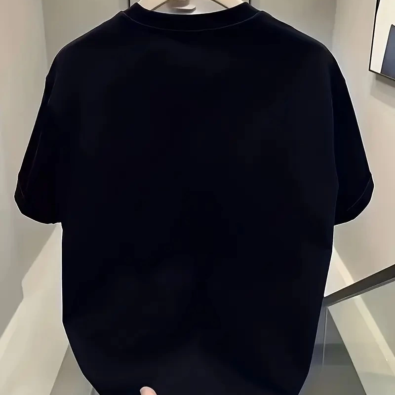 20/1 Penye Compack Day One Baskılı Oversize Bisiklet Yaka T-shirt - Siyah -