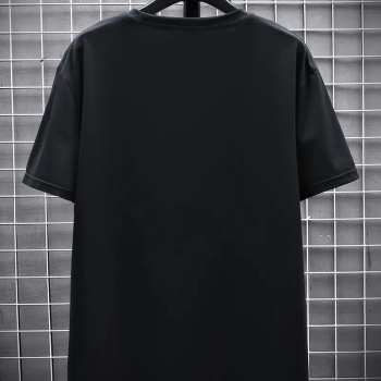 20/1 Penye Compack FUTRE Baskılı Oversize Kısa Kol Bisiklet Yaka T-shirt - Siyah -