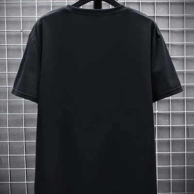 20/1 Penye Compack FUTRE Baskılı Oversize Kısa Kol Bisiklet Yaka T-shirt - Siyah -