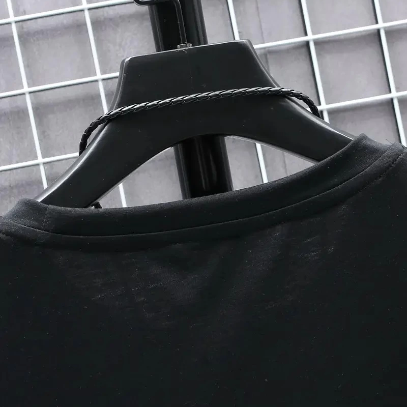 20/1 Penye Compack FUTRE Baskılı Oversize Kısa Kol Bisiklet Yaka T-shirt - Siyah -