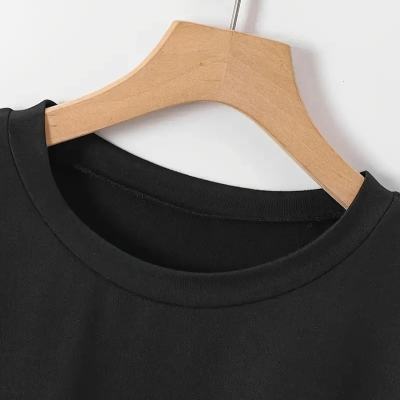 20/1 Penye Compack New York Baskılı Oversize Kısa Kol Bisiklet Yaka T-shirt - Siyah -