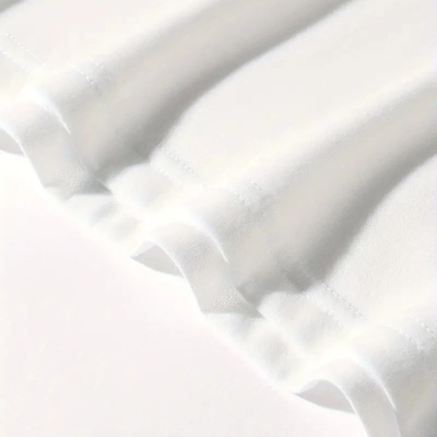 20/1 Penye Compack Ön Arka Ejder Baskılı Oversize Bisiklet Yaka T-shirt - Beyaz -