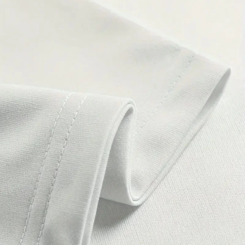 20/1 Penye Compack Ön Arka Ejder Baskılı Oversize Bisiklet Yaka T-shirt - Beyaz -