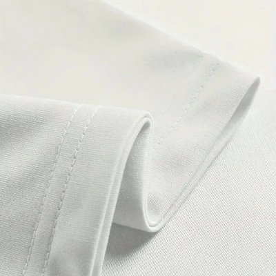 20/1 Penye Compack Ön Arka Ejder Baskılı Oversize Bisiklet Yaka T-shirt - Beyaz -