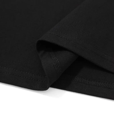 20/1 Penye Compack Palmiye Baskılı Oversize Bisiklet Yaka Kısa Kol T-shirt - Siyah -