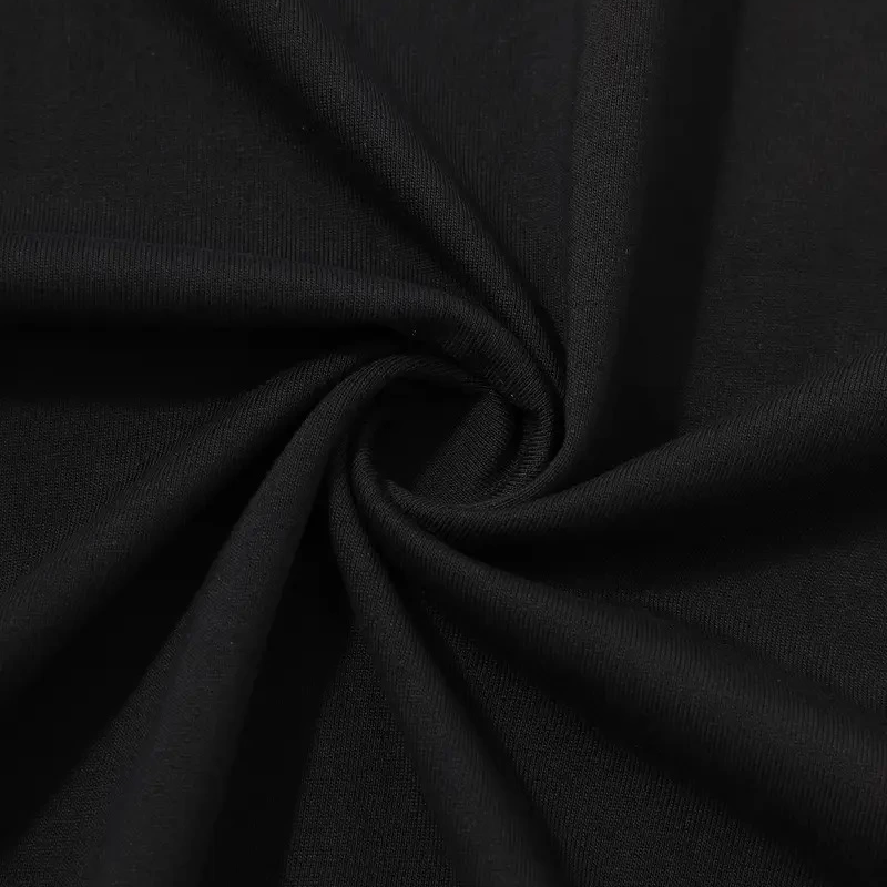 20/1 Penye Compack Palmiye Baskılı Oversize Bisiklet Yaka Kısa Kol T-shirt - Siyah -