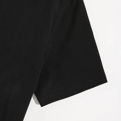 20/1 Penye Compack Shut up Baskılı Oversize Bisiklet Yaka Kısa Kol T-shirt - Siyah -