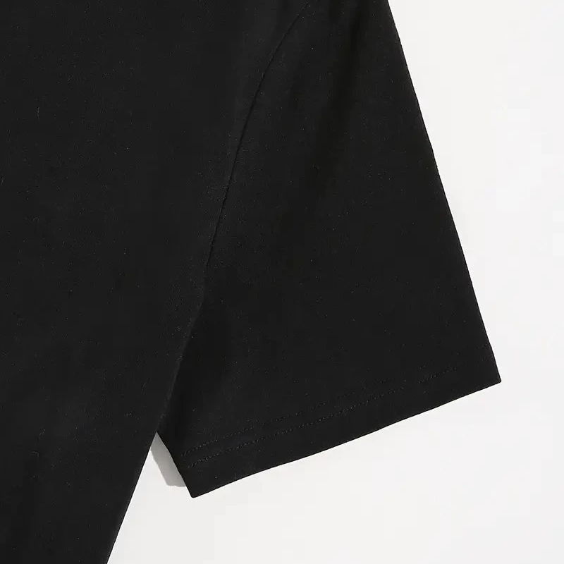 20/1 Penye Compack Shut up Baskılı Oversize Bisiklet Yaka Kısa Kol T-shirt - Siyah -